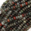 Natural African Blood Agate Rondelle Button Beads 15