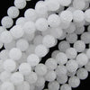 Matte White Cracked Crystal Round Beads Gemstone 15