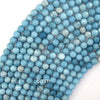 Faceted Blue Larimar Quartz Round Beads 15