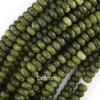Natural Green Taiwan Jade Rondelle Button Beads Gemstone 15