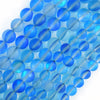 Mystic Aura Matte Light Blue Quartz Round Beads Gemstone 15