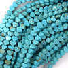 6x7mm blue turquoise heart beads 15.5