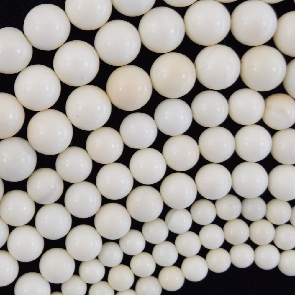 Natural Ivory Jade Round Beads Gemstone 15" Strand 6mm 8mm 10mm - Eagle Beadz