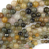 Natural Multicolor Green Phantom Quartz Round Beads 15