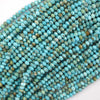 Faceted Brown Matrix Blue Turquoise Rondelle Button Beads 15