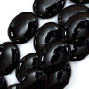 AA Black Onyx Flat Oval Beads Gemstone 15.5