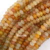 Natural Yellow Jade Rondelle Button Beads 15