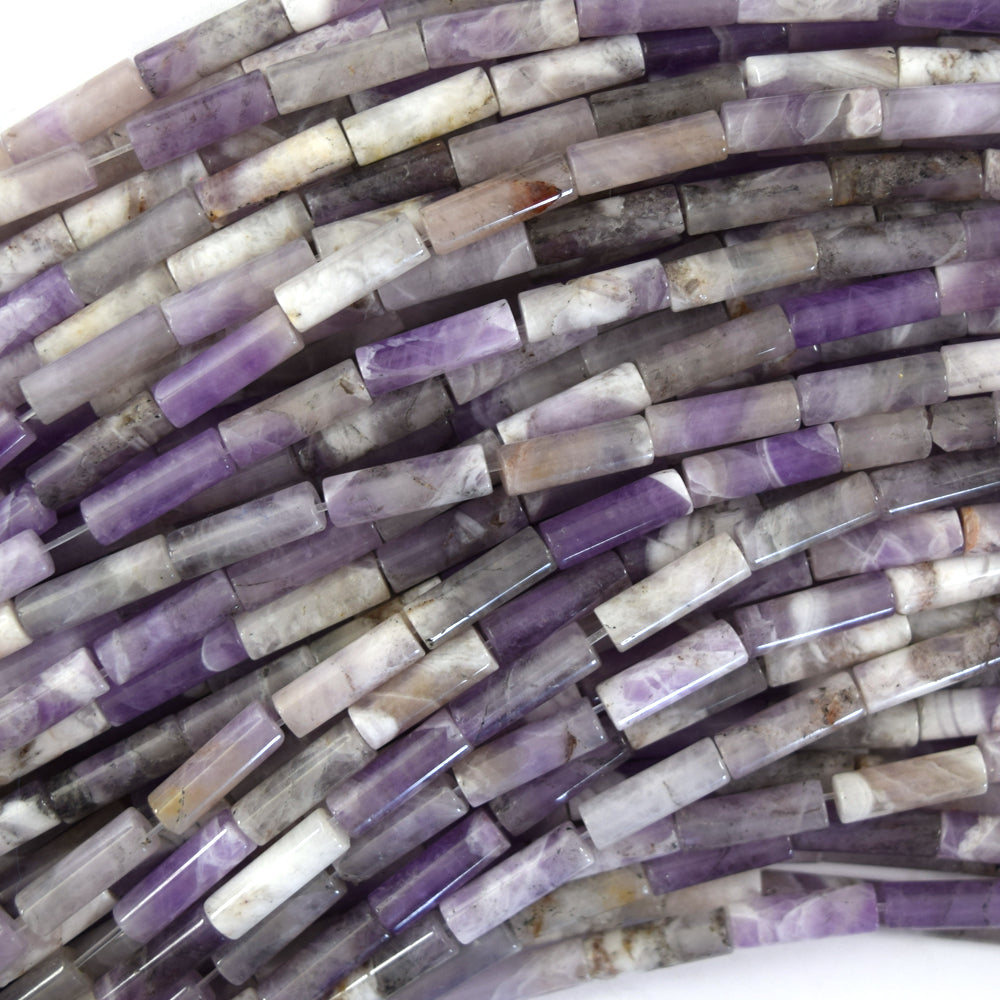 13mm natural multicolor light purple amethyst tube beads 15.5" strand 4x13mm S2