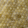 Natural Gold Rutilated Quartz Round Beads Gemstone 15