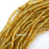Natural Yellow Jade Rondelle Button Beads 15