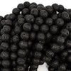 Black Volcano Lava Round Beads Gemstone 15.5