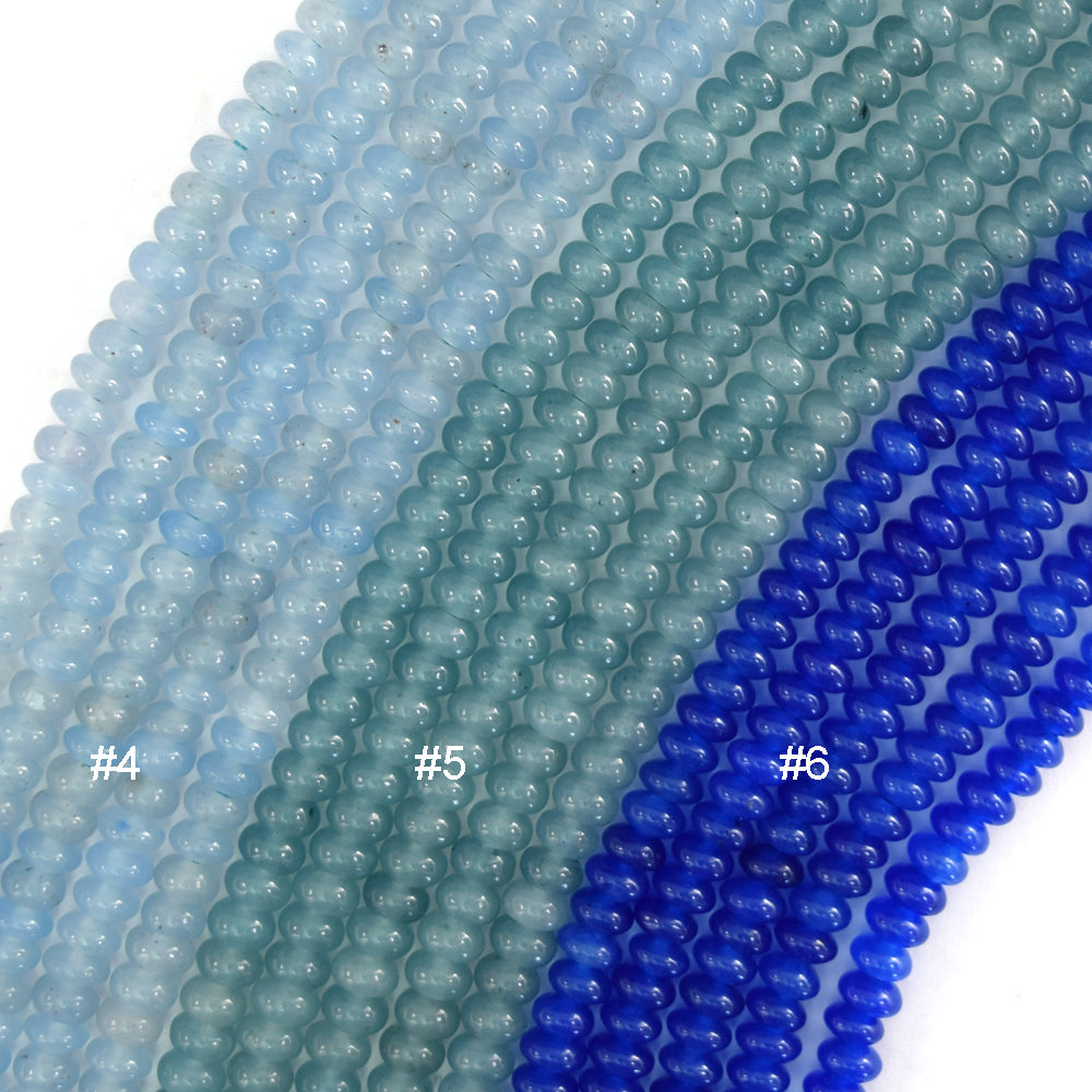 2x4mm Colored Mountain Jade Rondelle Button Spacer Beads Gemstone 15" Strand 4mm - Eagle Beadz