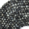 AA Natural Gray Hawk Eye Round Beads 15.5