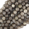 Natural Cloudy Grey Quartz Round Beads Gemstone 15