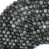 AA Natural Gray Hawk Eye Round Beads 15.5