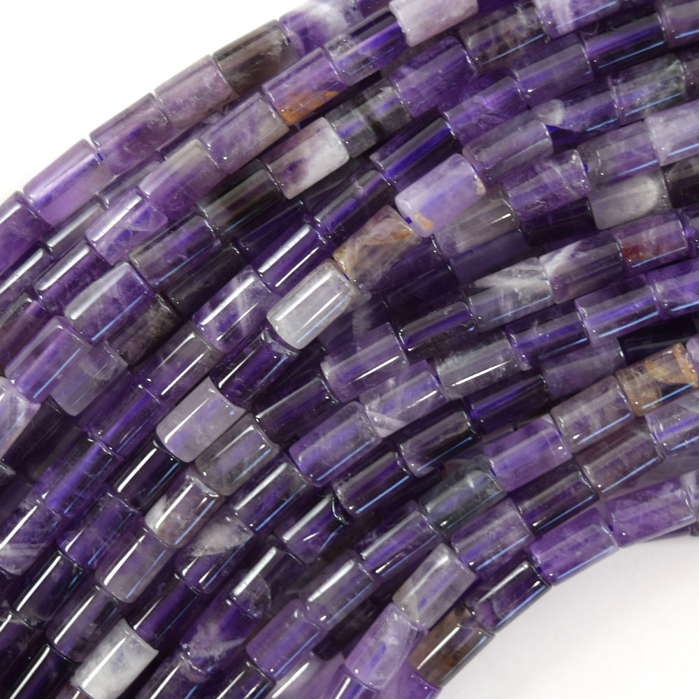 5-6x8-9mm Natural Gemstone Tube Cylinder Beads 15" Strand 6x8mm - Eagle Beadz