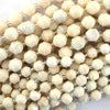 Natural Beige Jade Prism Double Point Cut Faceted Beads 15.5