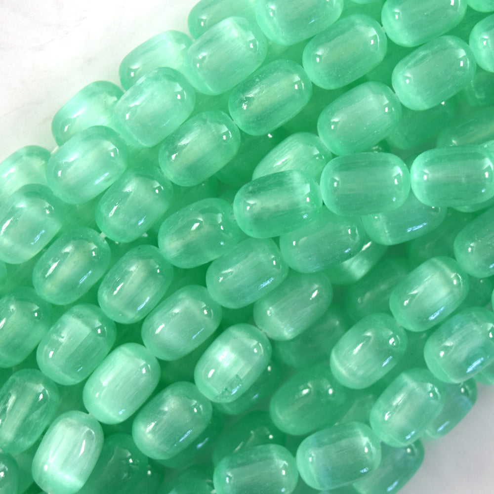 8x12mm Genuine Selenite Drum Barrel Beads Gemstone 15.5" Strand