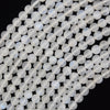 AA Natural Blue Flash White Moonstone Round Beads 15.5