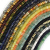 2x4mm Natural Various Gemstones Rondelle Button Spacer Beads 15