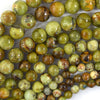 Natural Lemon Green Opal Round Beads Gemstone 15