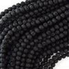 Black Volcano Lava Round Beads Gemstone 15.5