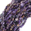 8mm - 10mm natural purple charoite pebble nugget beads 15.5