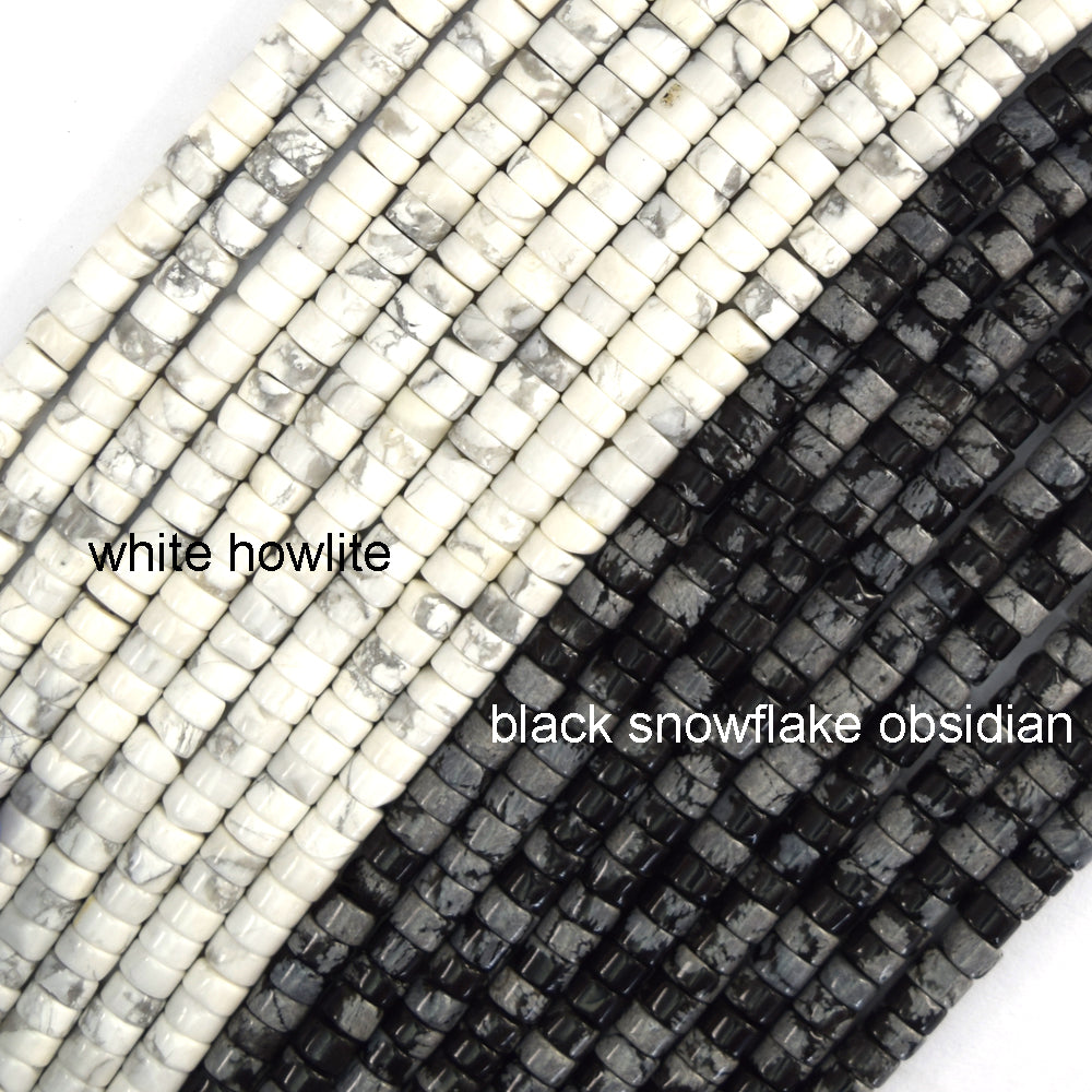 2x4mm Natural Various Gemstones Heishi Disc Beads 15" Strand 4mm - Eagle Beadz