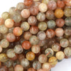 Natural Gold Orange Arusha Sunstone Round Beads 15