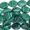 Synthetic Green Malachite Flat Oval Beads 15.5