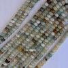 Natural Multicolor Amazonite Rondelle Button Beads 15
