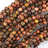 Natural Red Leopard Skin Jasper Round Beads 15