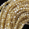 Natural Faceted Mother of Pearl MOP Round Beads 15.5