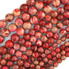 Red Sea Sediment Imperial Jasper Round Beads Gemstone 15