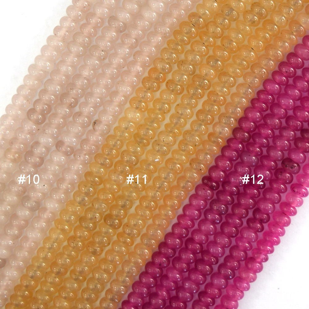2x4mm Colored Mountain Jade Rondelle Button Spacer Beads Gemstone 15" Strand 4mm - Eagle Beadz