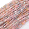 3x4mm natural faceted multicolor morganite rondelle button beads 15.5