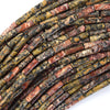 4mm x 13mm Natural Assorted Gemstones Tube Cylinder Beads 15