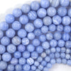 Colored Blue Lace Agate Round Beads Gemstone 15
