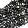 Black Gray Mother Of Pearl MOP Round Beads Gemstone 15.5