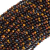 AA Yellow Blue Red Tiger Eye Round Beads 15