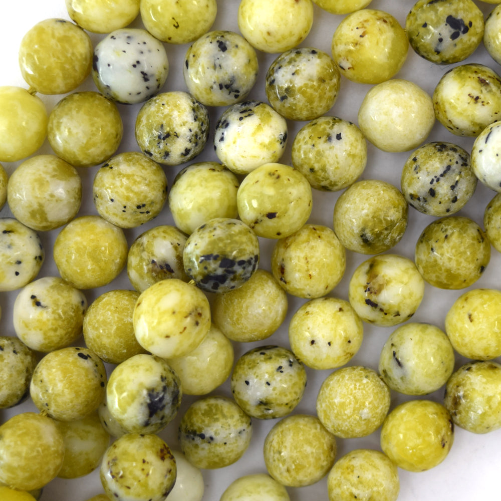 Faceted Yellow Turquoise Round Beads Gemstone 15" Strand 4mm 6mm 8mm 10mm 12mm