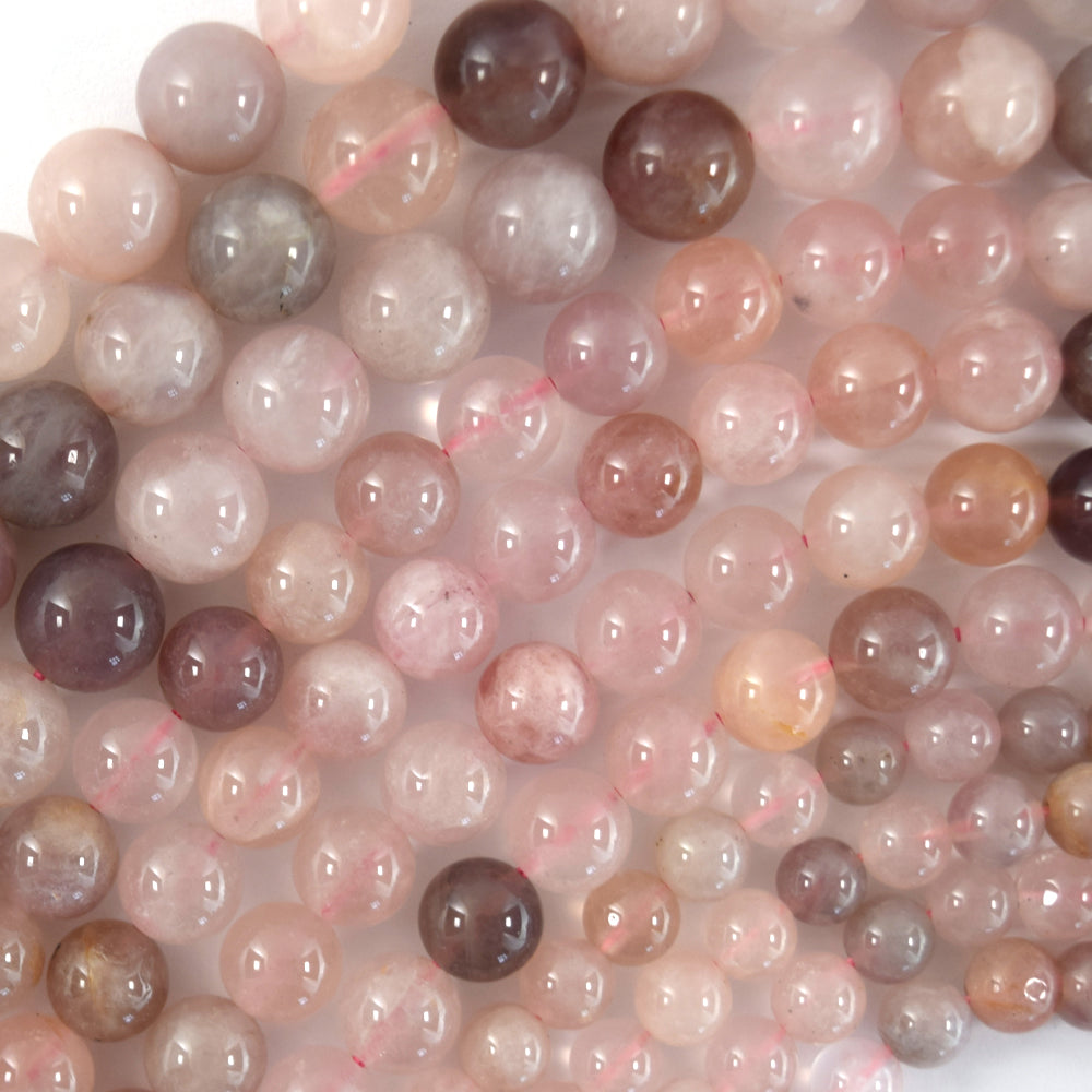 Natural Madagascar Lavender Rose Quartz Round Beads 15.5" Strand 6mm 8mm 10mm