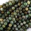 Natural Green African Jade Round Beads 15