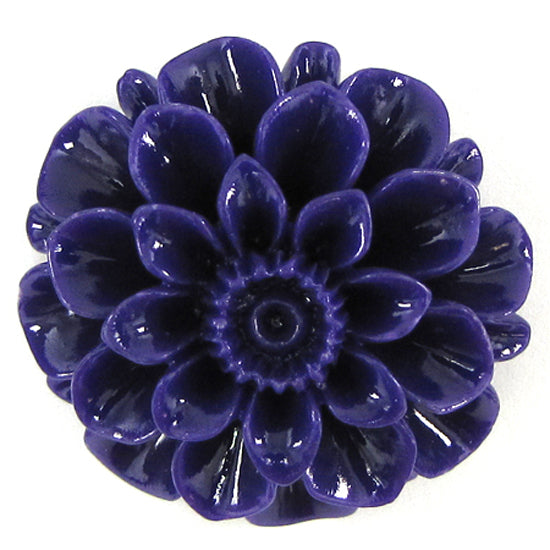 4 pieces 35mm synthetic coral carved chrysanthemum flower pendant bead purple