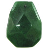 2 pieces 40mm faceted emerald green jade ladder bead pendant