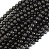 Natural Genuine Black Jet Round Beads Gemstone 15.5