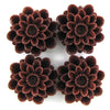 18mm synthetic coral chrysanthemum flower beads 15