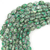 14mm green mosaic flower turquoise flat oval beads 16
