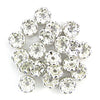15 10mm silver plated rhinestone rondelle beads Clear findings