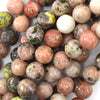 12mm pink yellow jasper round beads 15.5